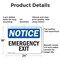 Signmission Exit Sign, Aluminum, 24 in W, 18 in H, Emergency Exit OS-2PACK-NS-A-1824-L-11830 - alternate 6